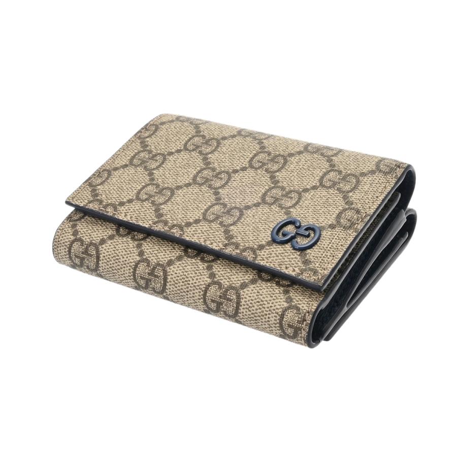 GUCCI（グッチ） 三つ折りウォレット ベージュ/ダークブルー系 769225 