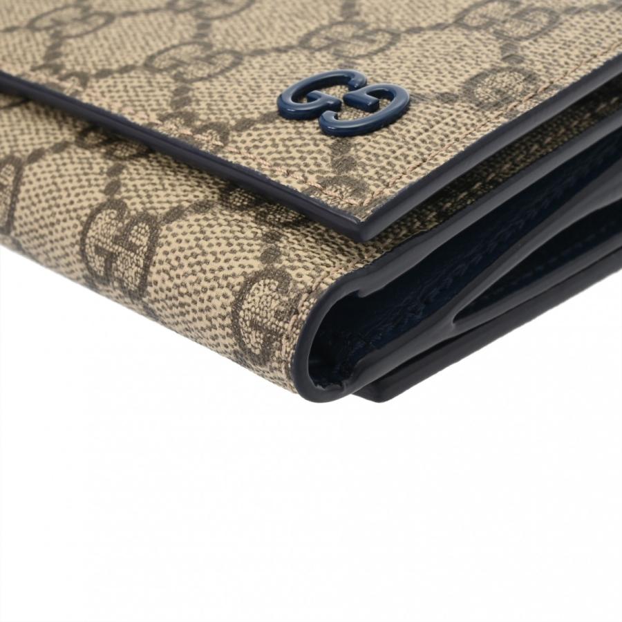 GUCCI（グッチ） 三つ折りウォレット ベージュ/ダークブルー系 769225 