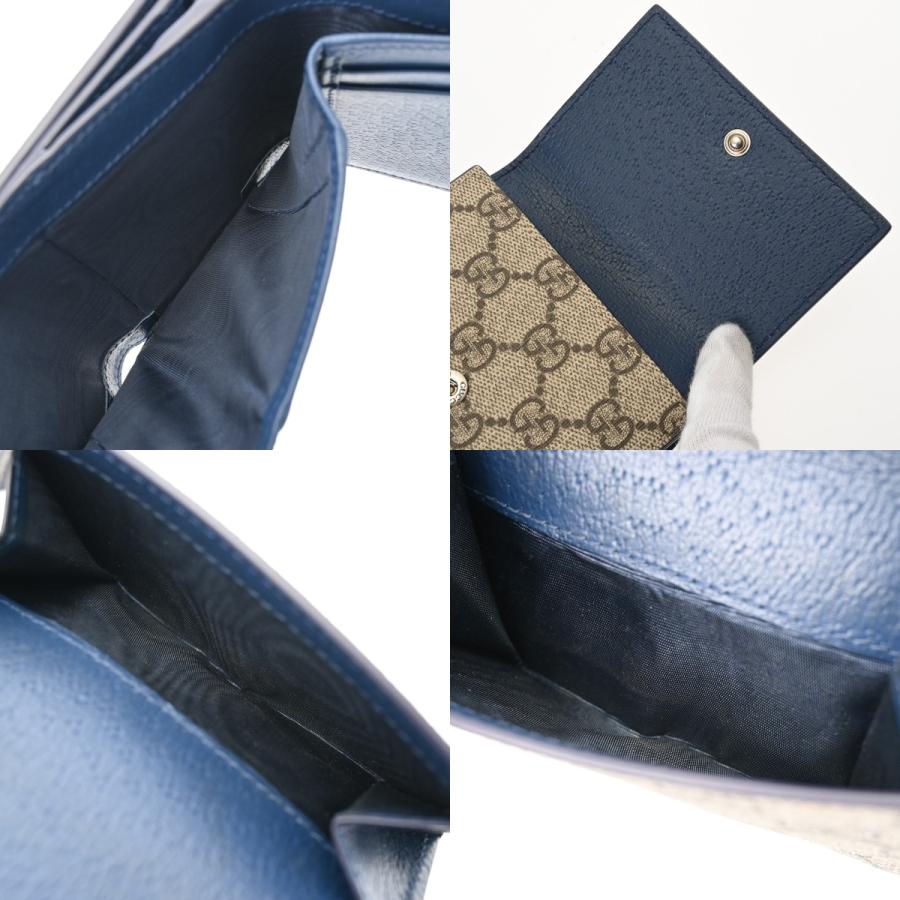 GUCCI（グッチ） 三つ折りウォレット ベージュ/ダークブルー系 769225 