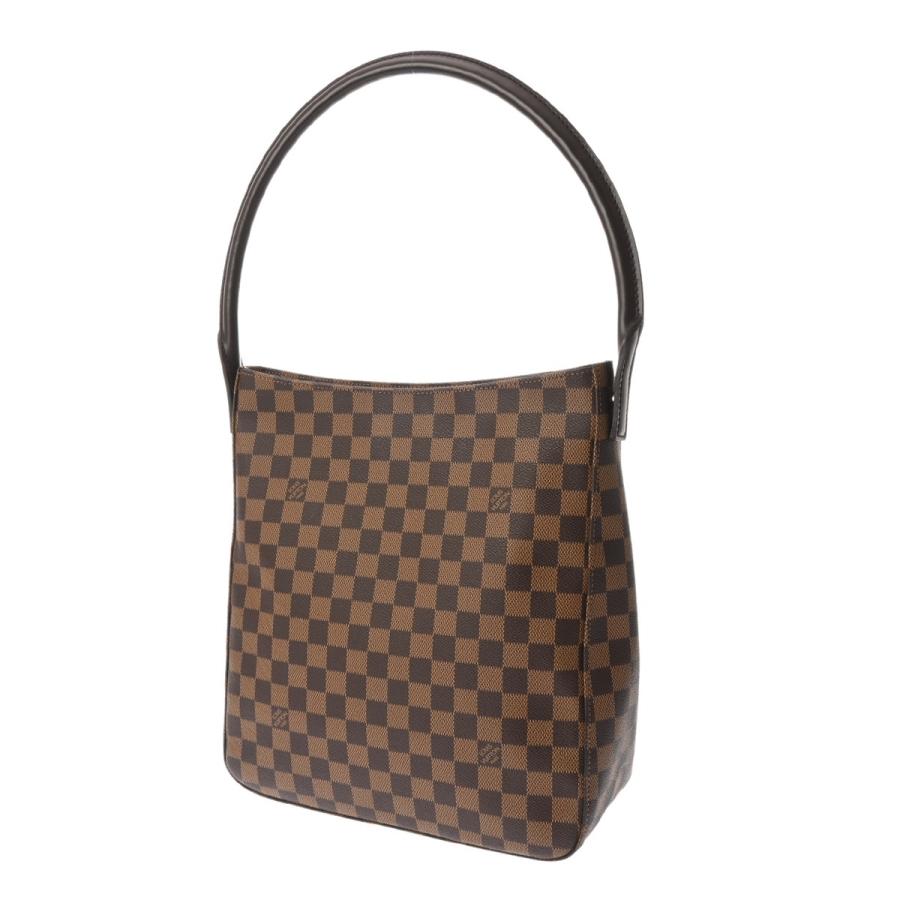 LOUIS VUITTON ルイヴィトン ダミエ ルーピング GM SPオーダー ブラウン N51144 レディース ダミエキャンバス ショルダーバッグ Aランク 中古 銀蔵の画像