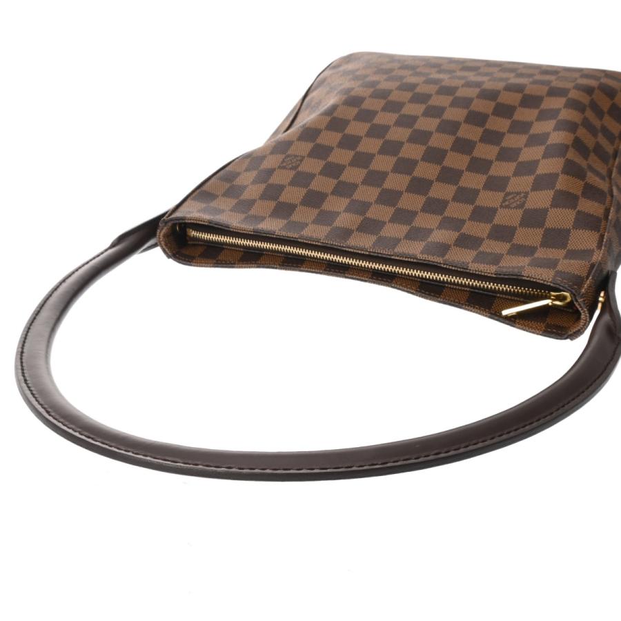 LOUIS VUITTON ルイヴィトン ダミエ ルーピング GM SPオーダー ブラウン N51144 レディース ダミエキャンバス ショルダーバッグ Aランク 中古 銀蔵の画像