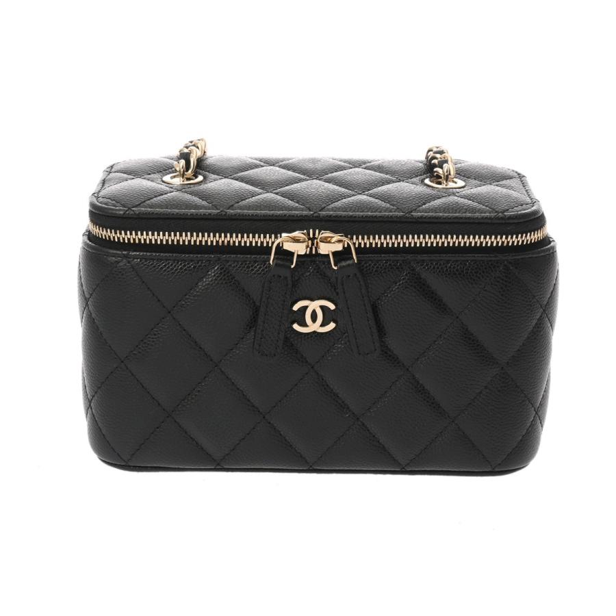 シャネル　マトラッセ　ケース　クラシック　ブラック　キャビアスキン CHANEL（シャネル） マトラッセ クラシックロング ヴァニティケース