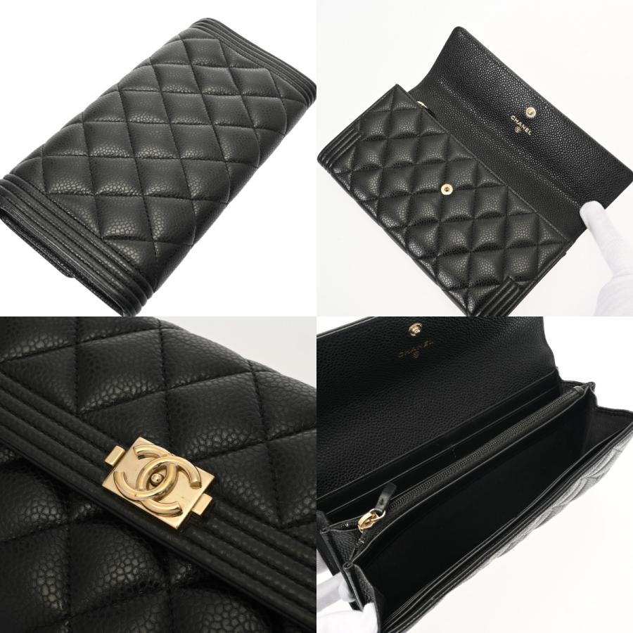 CHANEL（シャネル） ボーイシャネル 二ツ折長財布 ブラック