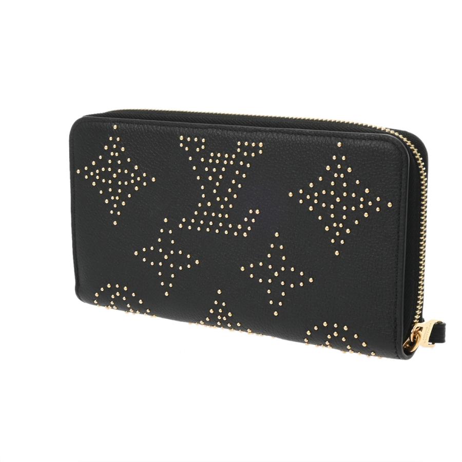 LOUIS VUITTON ルイヴィトン モノグラムアンプラント ジッピーウォレット スタッズ ノワール M82649 ユニセックス レザー 長財布 Aランク 中古 銀蔵の画像