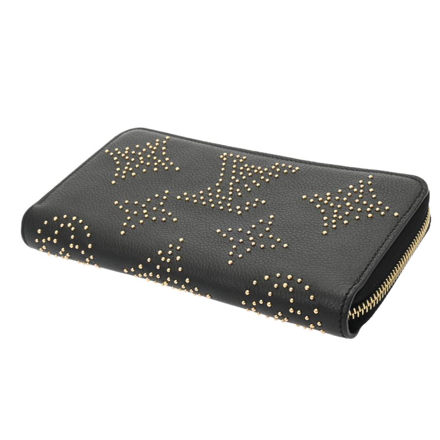 LOUIS VUITTON ルイヴィトン モノグラムアンプラント ジッピーウォレット スタッズ ノワール M82649 ユニセックス レザー 長財布 Aランク 中古 銀蔵の画像
