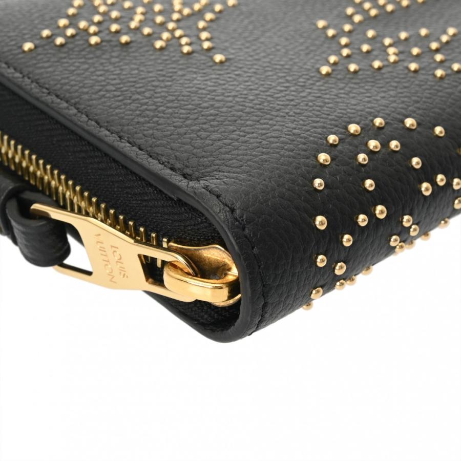 LOUIS VUITTON ルイヴィトン モノグラムアンプラント ジッピーウォレット スタッズ ノワール M82649 ユニセックス レザー 長財布 Aランク 中古 銀蔵の画像