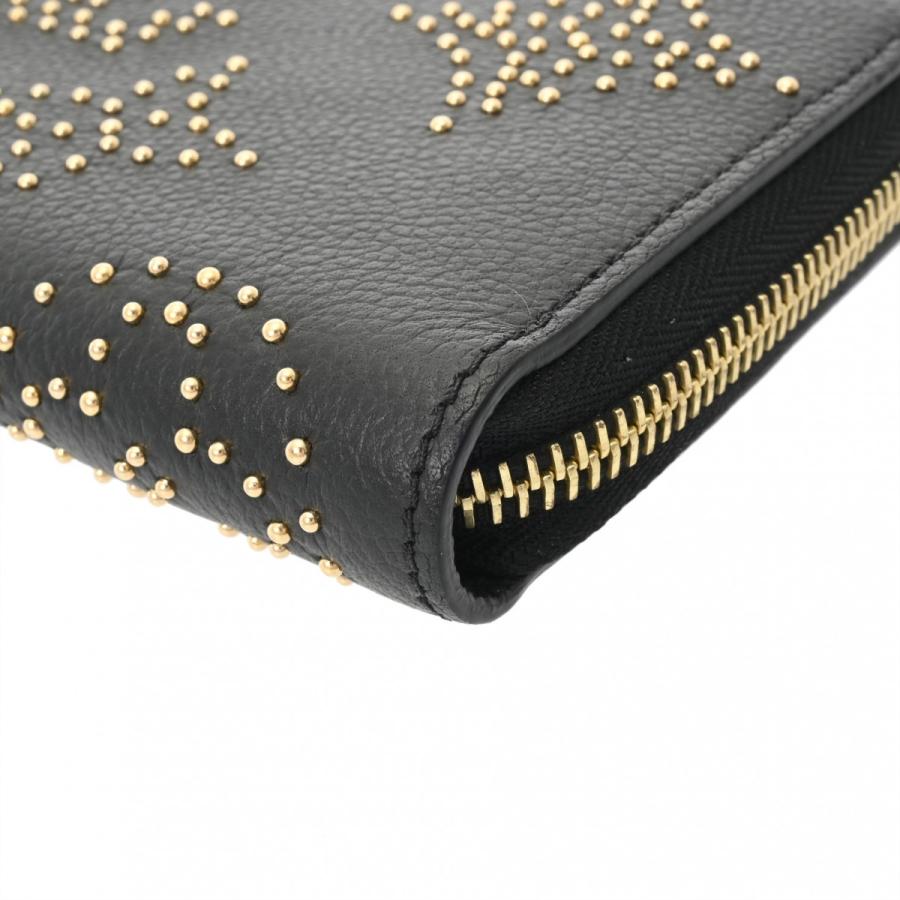 LOUIS VUITTON ルイヴィトン モノグラムアンプラント ジッピーウォレット スタッズ ノワール M82649 ユニセックス レザー 長財布 Aランク 中古 銀蔵の画像