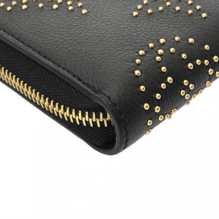 LOUIS VUITTON ルイヴィトン モノグラムアンプラント ジッピーウォレット スタッズ ノワール M82649 ユニセックス レザー 長財布 Aランク 中古 銀蔵の画像