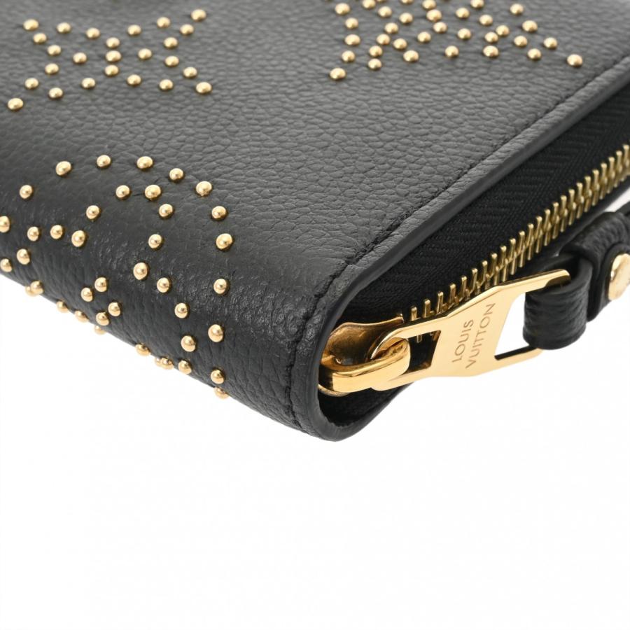 LOUIS VUITTON ルイヴィトン モノグラムアンプラント ジッピーウォレット スタッズ ノワール M82649 ユニセックス レザー 長財布 Aランク 中古 銀蔵の画像