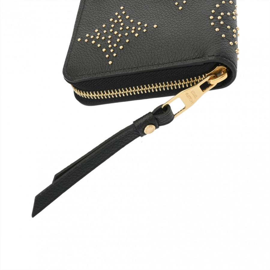 LOUIS VUITTON ルイヴィトン モノグラムアンプラント ジッピーウォレット スタッズ ノワール M82649 ユニセックス レザー 長財布 Aランク 中古 銀蔵の画像