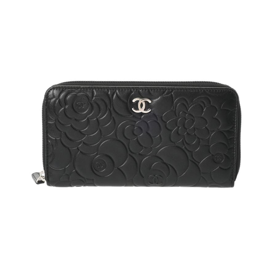 CHANEL シャネル 長財布 ラウンドファスナー カメリア ブラック CHANEL（シャネル） ラウンドファスナーカメリア ブラック メンズ