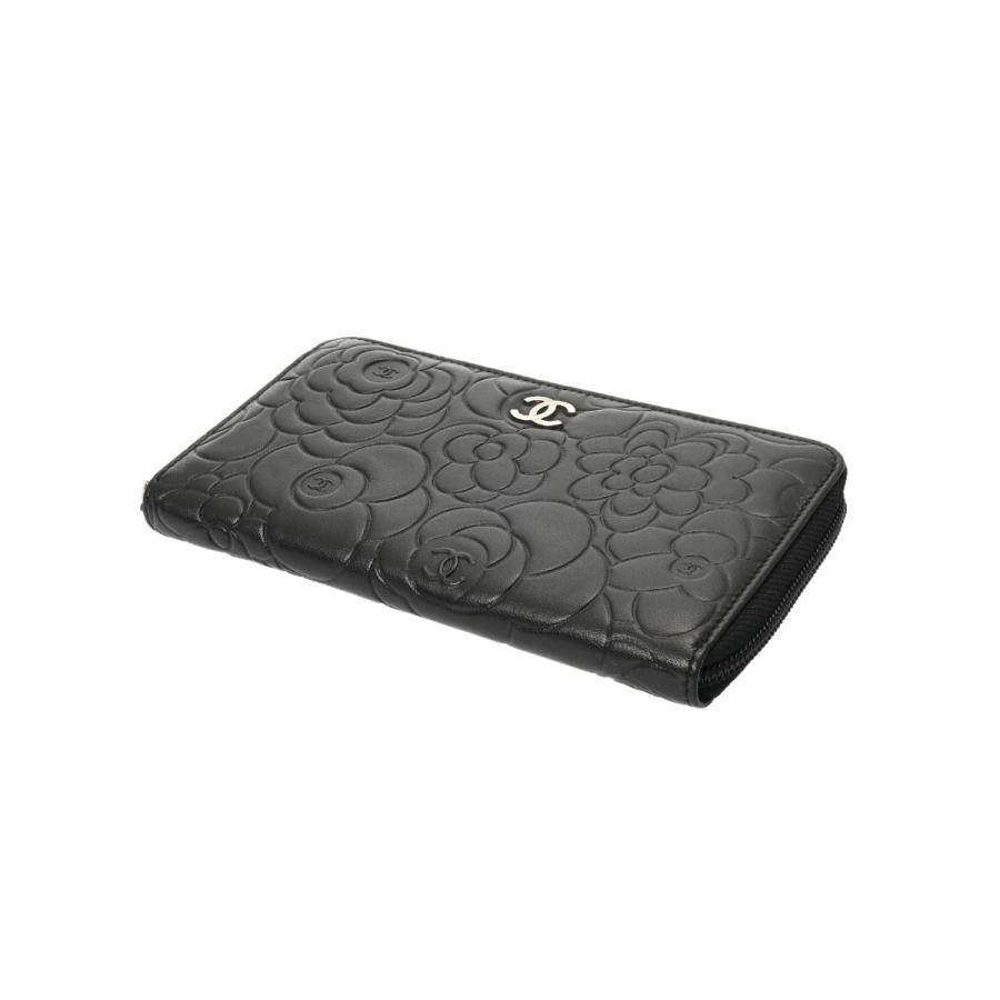 CHANEL シャネル 長財布 ラウンドファスナー カメリア ブラック CHANEL（シャネル） ラウンドファスナーカメリア ブラック メンズ