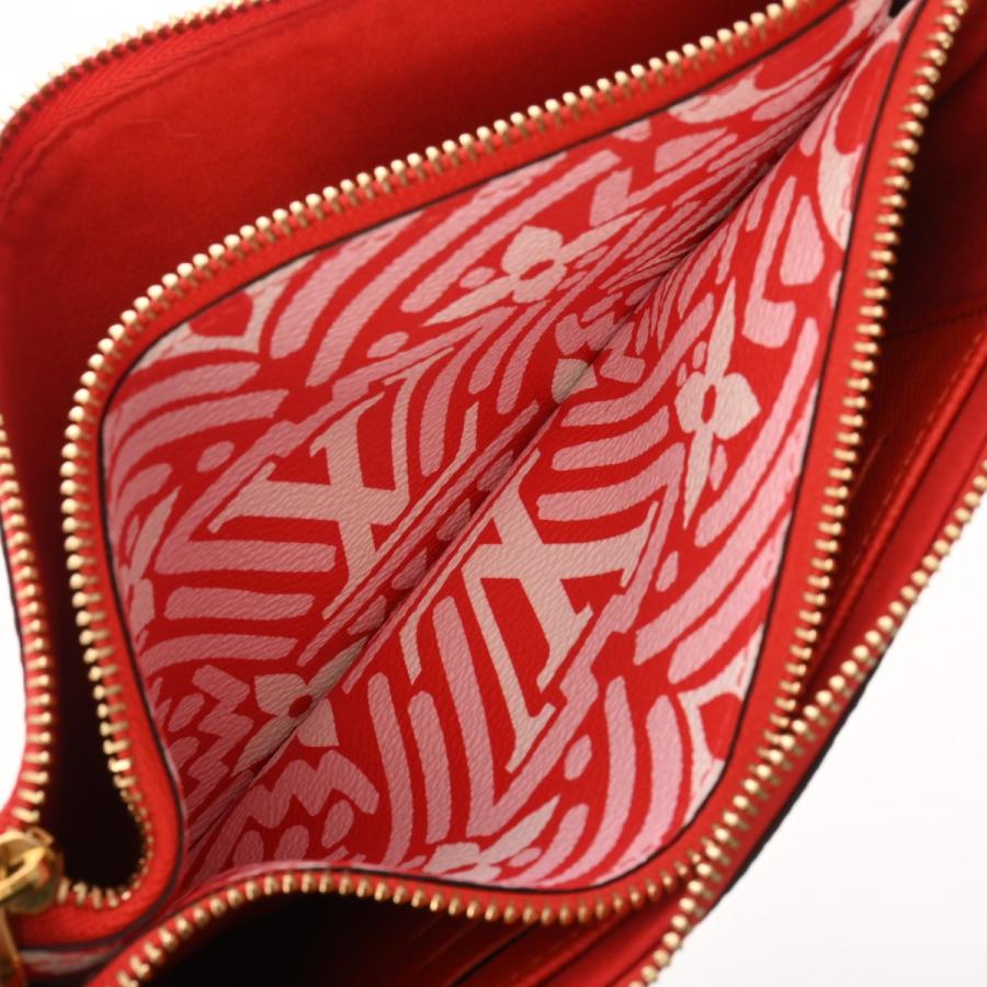 銀蔵 中古 LOUIS VUITTON  LVクラフティ ポシェットドゥーブルジップ 2020AWモデル M69507 ルージュ/ブロン レザー ポーチ ランクAの画像