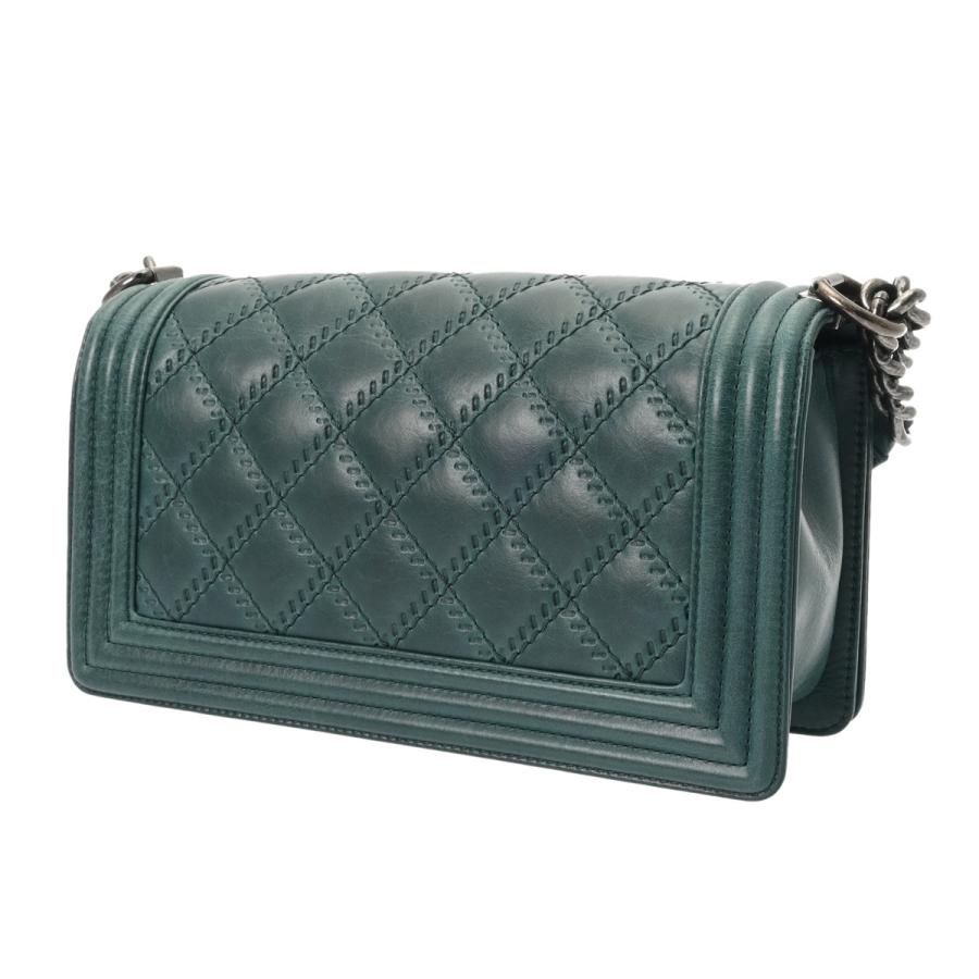 CHANEL シャネル ボーイシャネル チェーンショルダー 25cm グリーン 