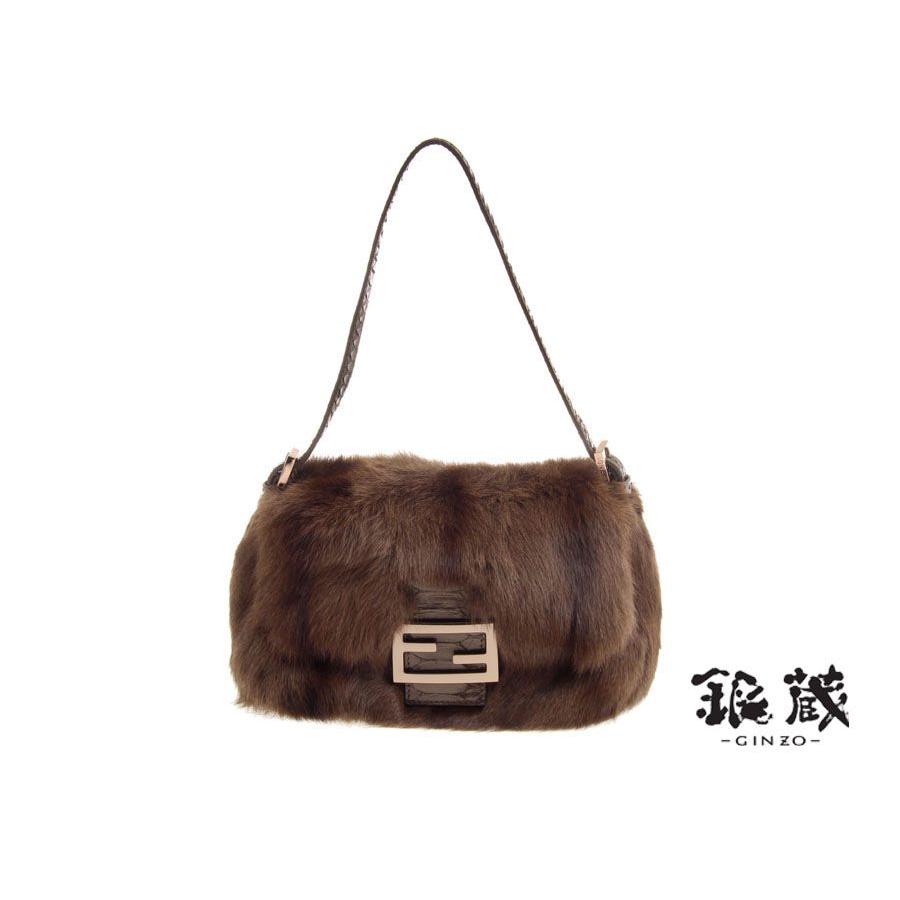 FENDI フェンディ マンマバケット ファー 茶×G金具 中古 : 銀蔵 