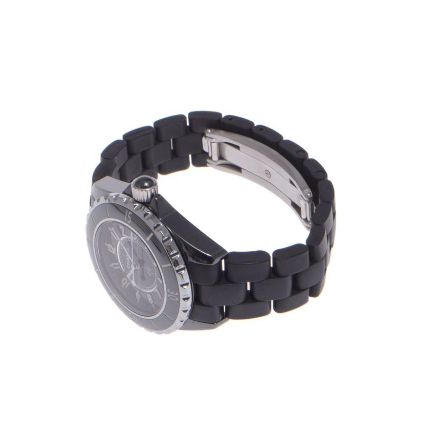 シャネル CHANEL J12 33mm 黒セラ ラバー クオーツ ボーイズ時計 中古  