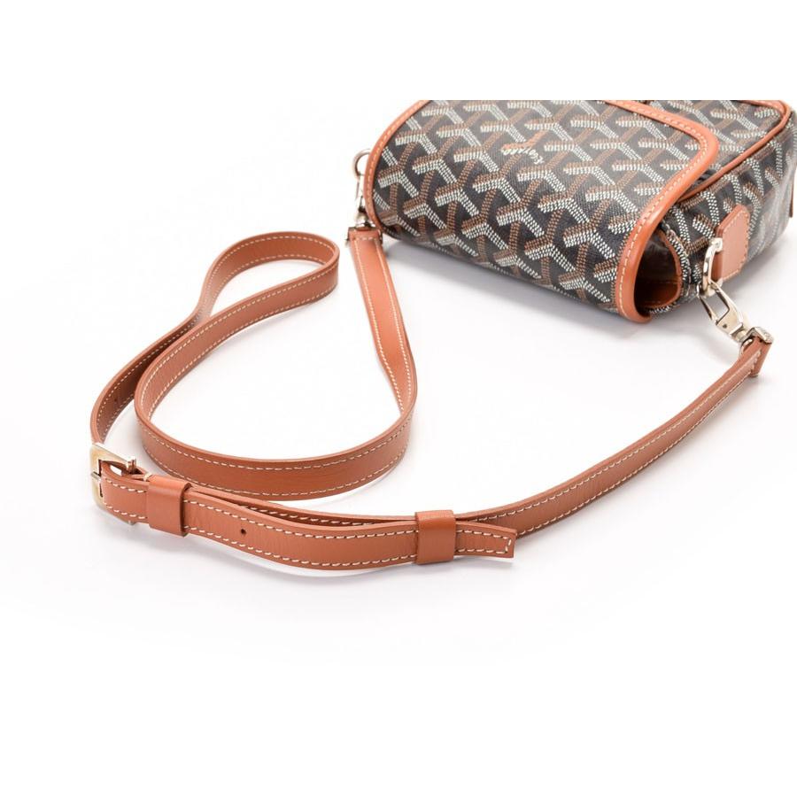 GOYARD ゴヤール グランブルーPM ショルダー ポシェット 茶 中古 GOYARD ゴヤール グランブルーPM ショルダー ポシェット 茶 中古