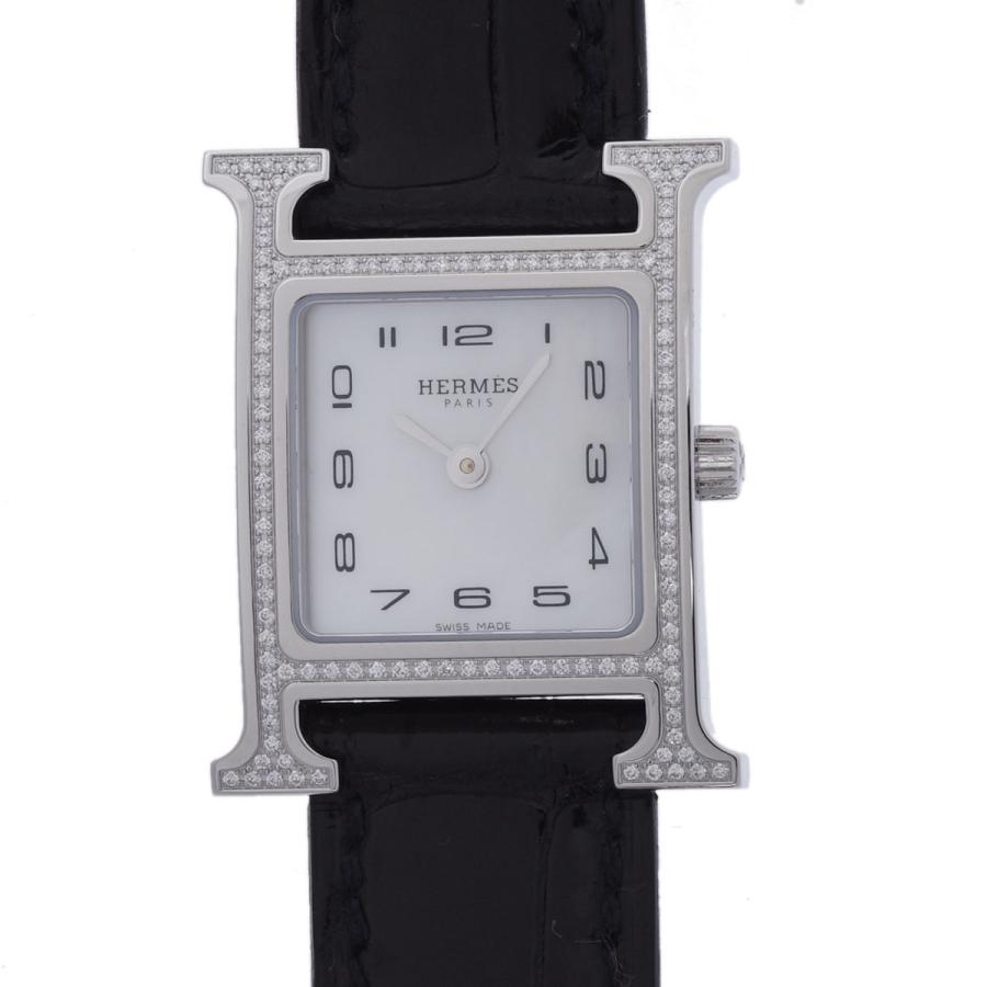 HERMES（エルメス） Hウォッチ PM 25mm ベゼルダイヤ HH1.235 ホワイト