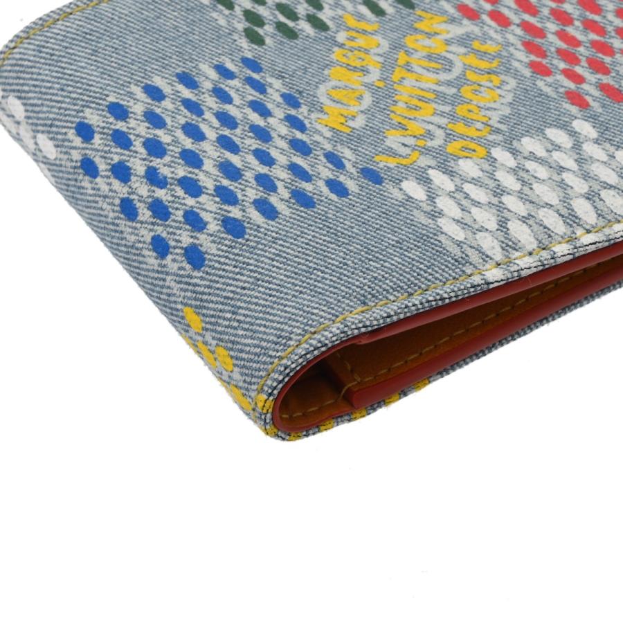 LOUIS VUITTON ルイヴィトン ダミエ ポルトフォイユ ミルティプル ブルー M00186 ユニセックス LVバーズダミエデニム 札入れ 新品 銀蔵の画像