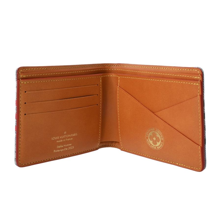 LOUIS VUITTON ルイヴィトン ダミエ ポルトフォイユ ミルティプル ブルー M00186 ユニセックス LVバーズダミエデニム 札入れ 新品 銀蔵の画像