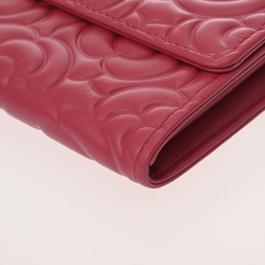 シャネル CHANEL二つ折り ミニ 財布 カメリア ココマーク ピンク CHANEL シャネル カメリア 二ツ折財布 ピンク A82283 レディース