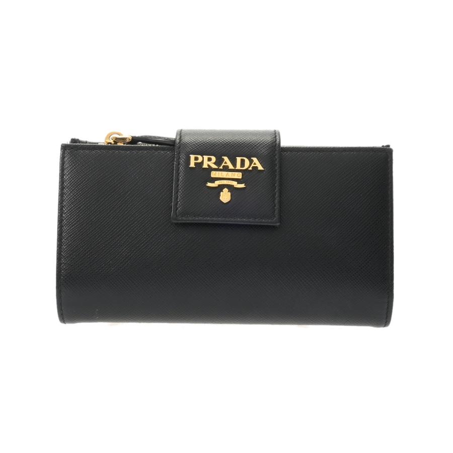 プラダ 二つ折り財布 PRADA ウォレット 1ML005 サフィアーノ 黒 PRADA（プラダ） 二つ折財布 ブラック 1ML005 レディース サフィアーノ