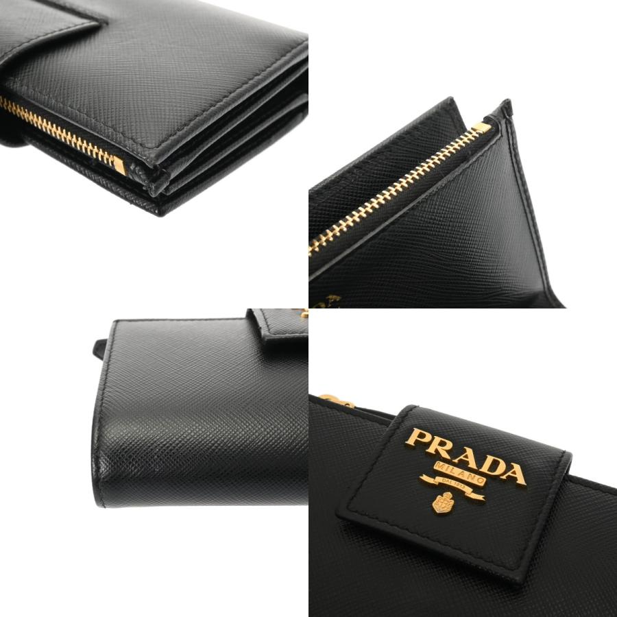 プラダ 二つ折り財布 PRADA ウォレット 1ML005 サフィアーノ 黒 PRADA（プラダ） 二つ折財布 ブラック 1ML005 レディース サフィアーノ