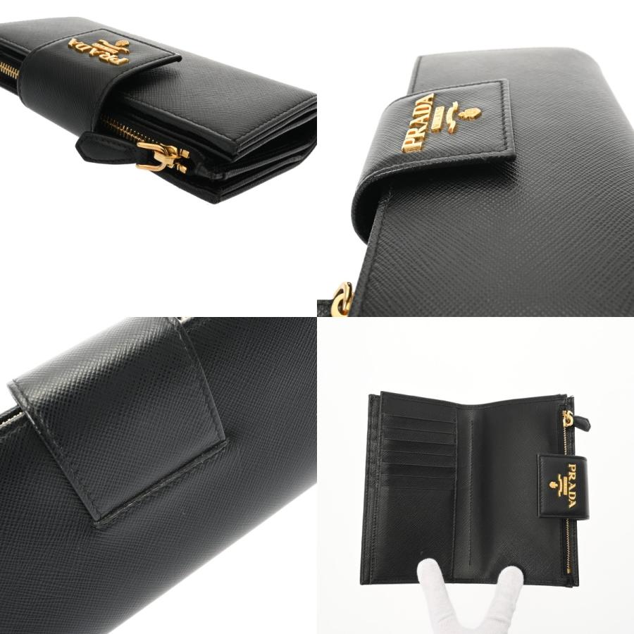 PRADA（プラダ） 二つ折財布 ブラック 1ML005 レディース サフィアーノ
