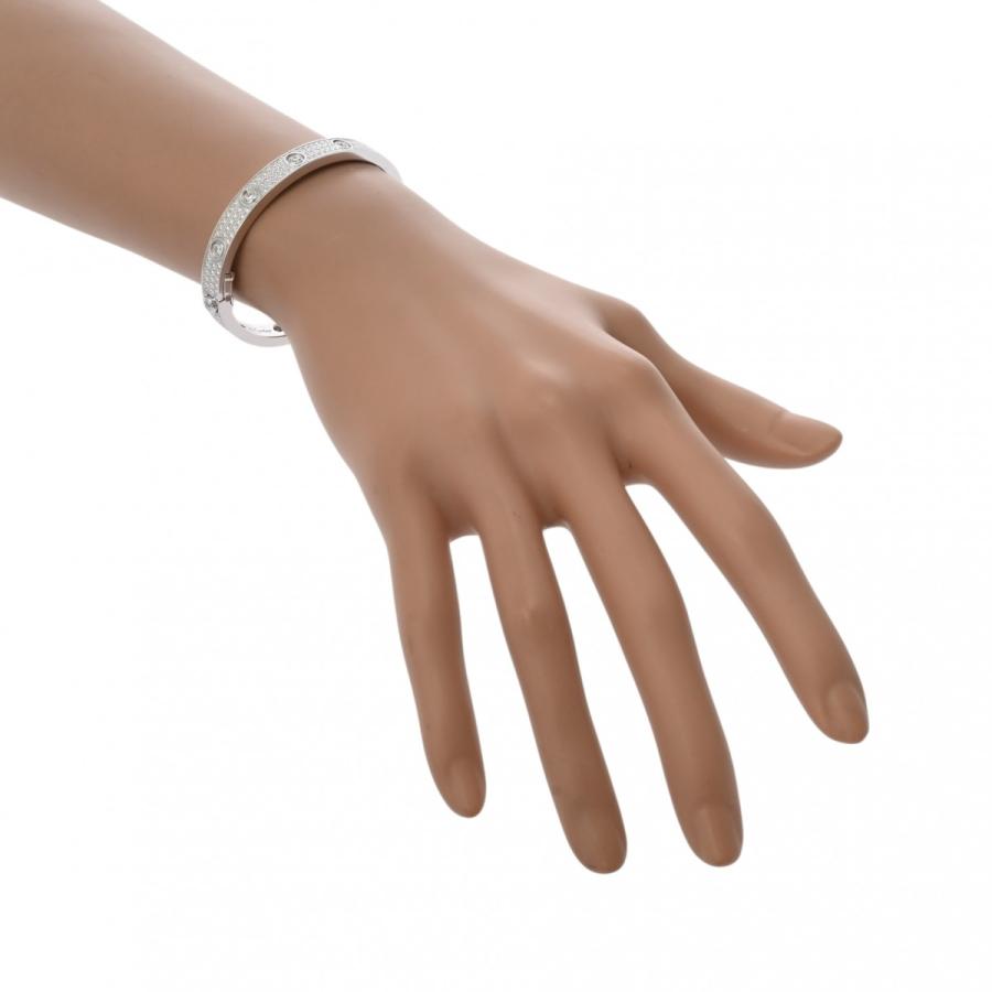 ネイビーカルティエ　ラブブレス　16 ホワイトゴールド　オープン　バングル Cartier（カルティエ） ラブブレスレット フルダイヤ #16 レディース