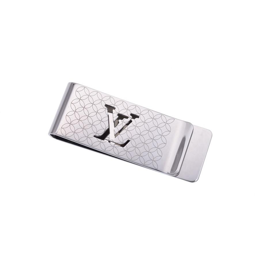 中古 ルイヴィトン マネークリップ パンス ビエ シャンゼリゼ シルバー 