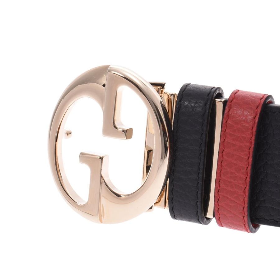 GUCCI 送料無料 グッチ リバーシブルベルト アウトレット 黒/赤系  