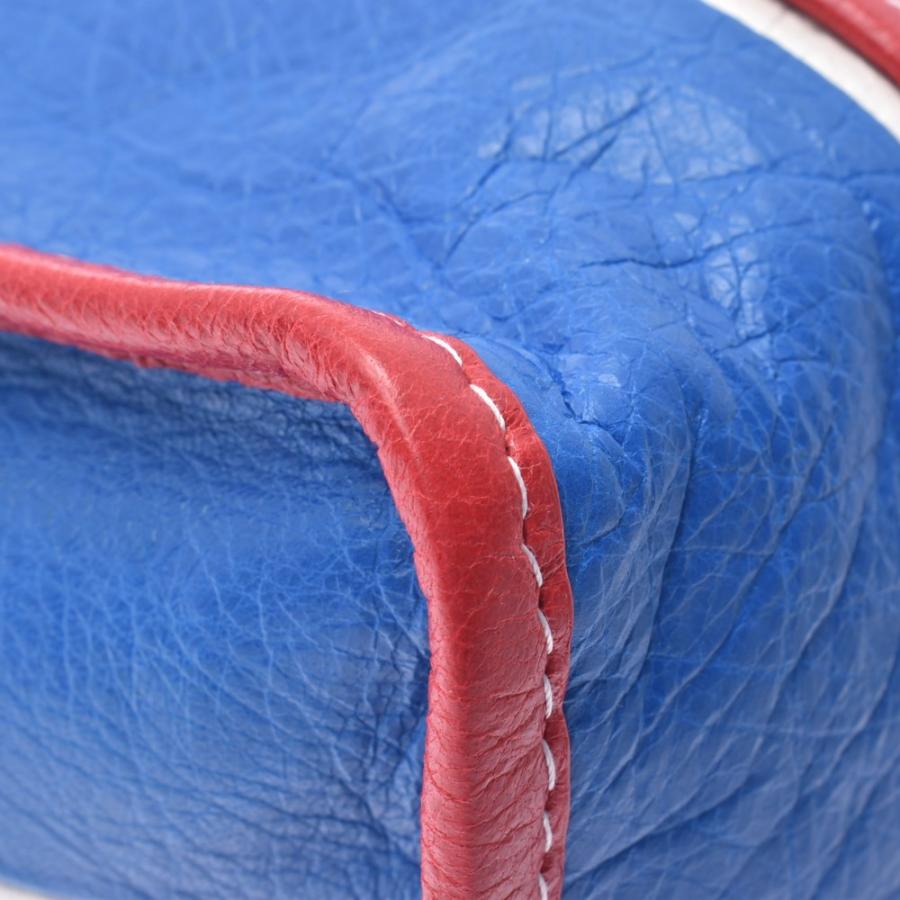 送料無料 BALENCIAGA バレンシアガ バザール ショッパーS 赤×白×青 レディース ヴィンテージカーフ 2WAYバッグ 未使用 銀蔵