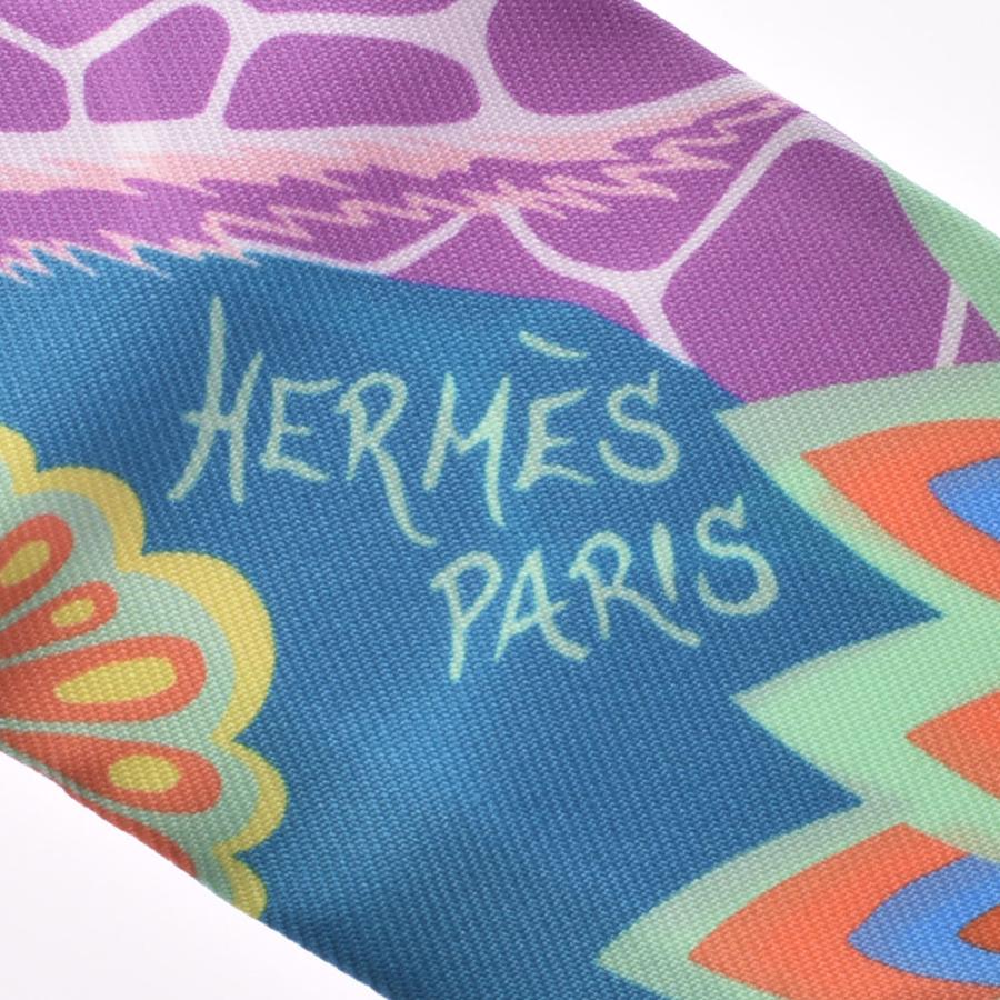 HERMES エルメス ツイリー新品タグ三美神 ツイリー ブルー系 シルク
