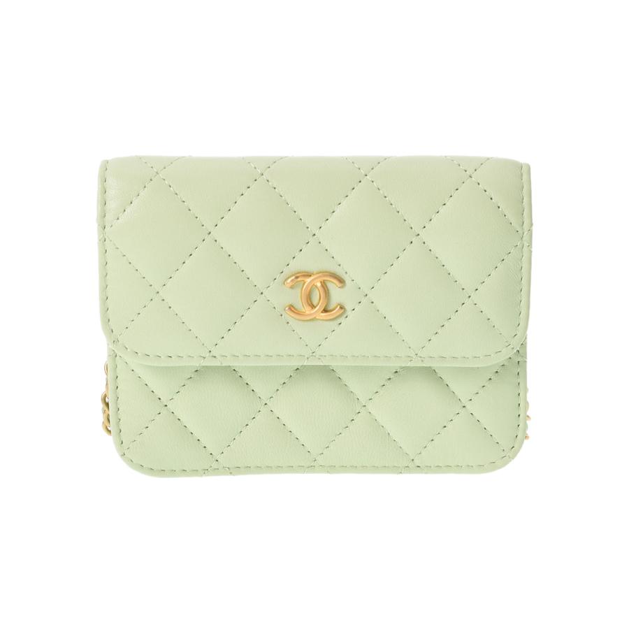 CHANEL シャネル マトラッセ チェーンウォレット ミントグリーン 