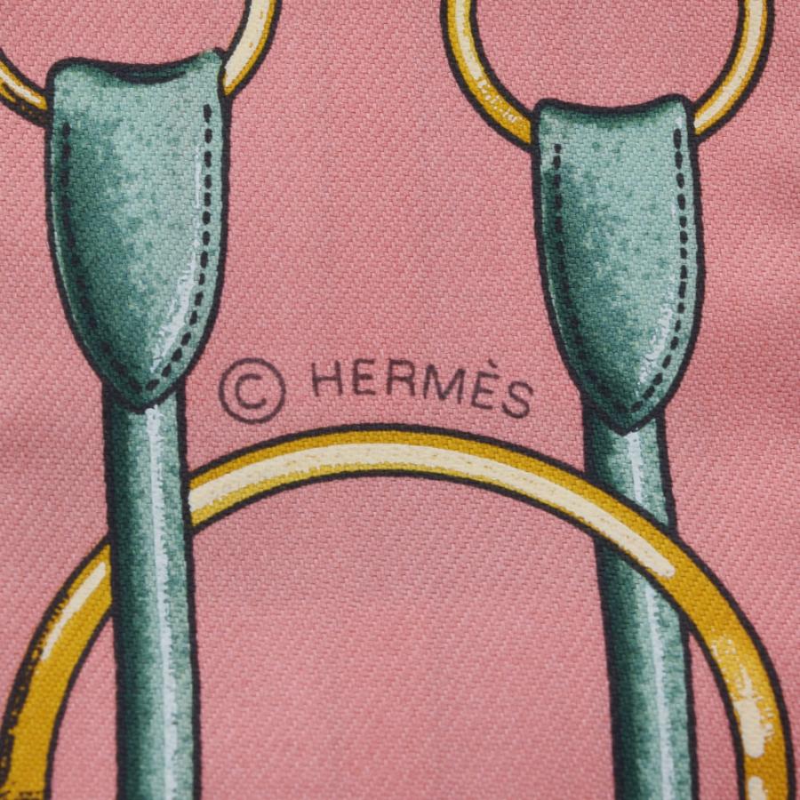 HERMES エルメス ツイリー ピンク系 レディース シルク100％ スカーフ 