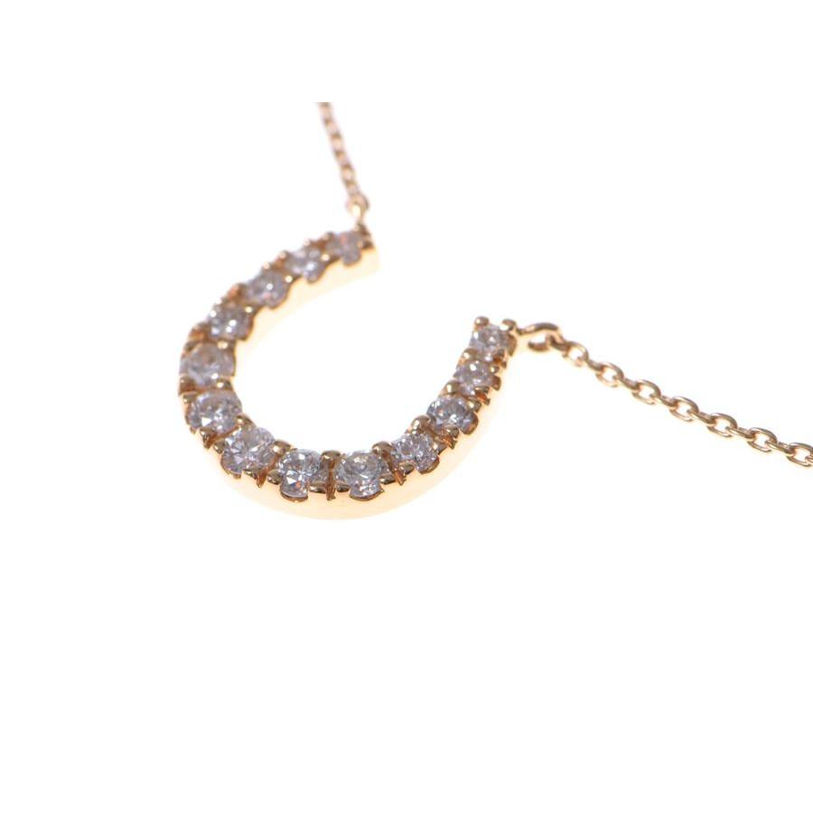 セリーヌ・CELINE ホースシューネックレス ダイヤ石目無 18YG 2.2g 