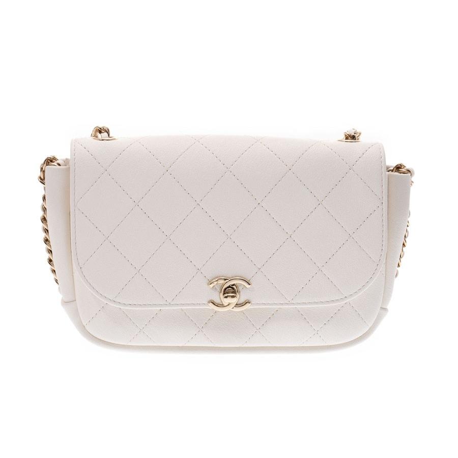 シャネル マトラッセ チェーンショルダーバッグ 白 G金具 レディース レザー 新同 美品 Chanel ギャラ 中古 銀蔵 Thpnu Epnu Ee