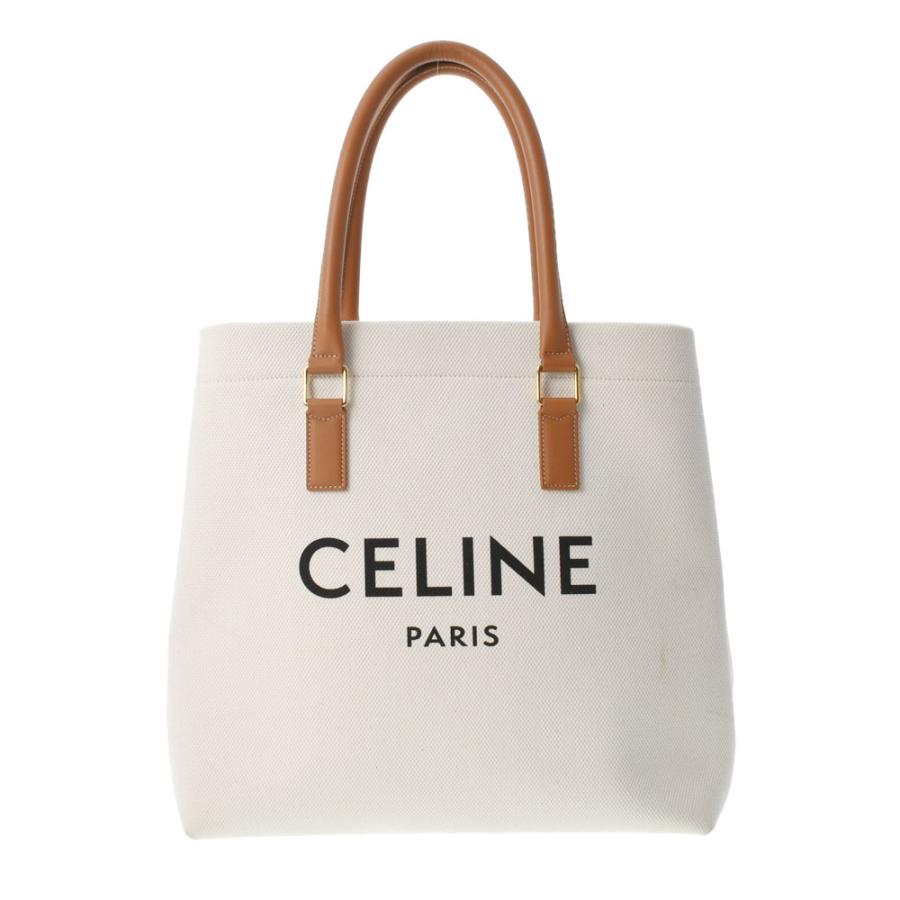CELINE セリーヌ ホリゾンタルカバ ナチュラル/タン ゴールド金具