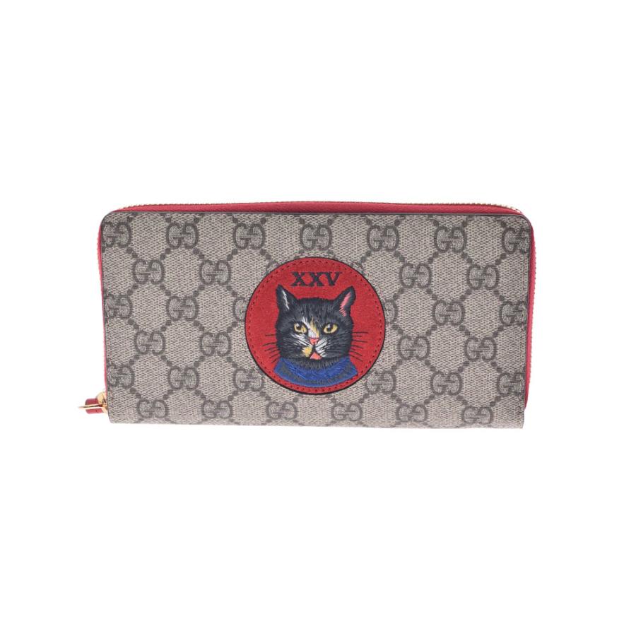 GUCCI 銀蔵 中古 グッチ ミスティックキャット ラウンドファスナー  