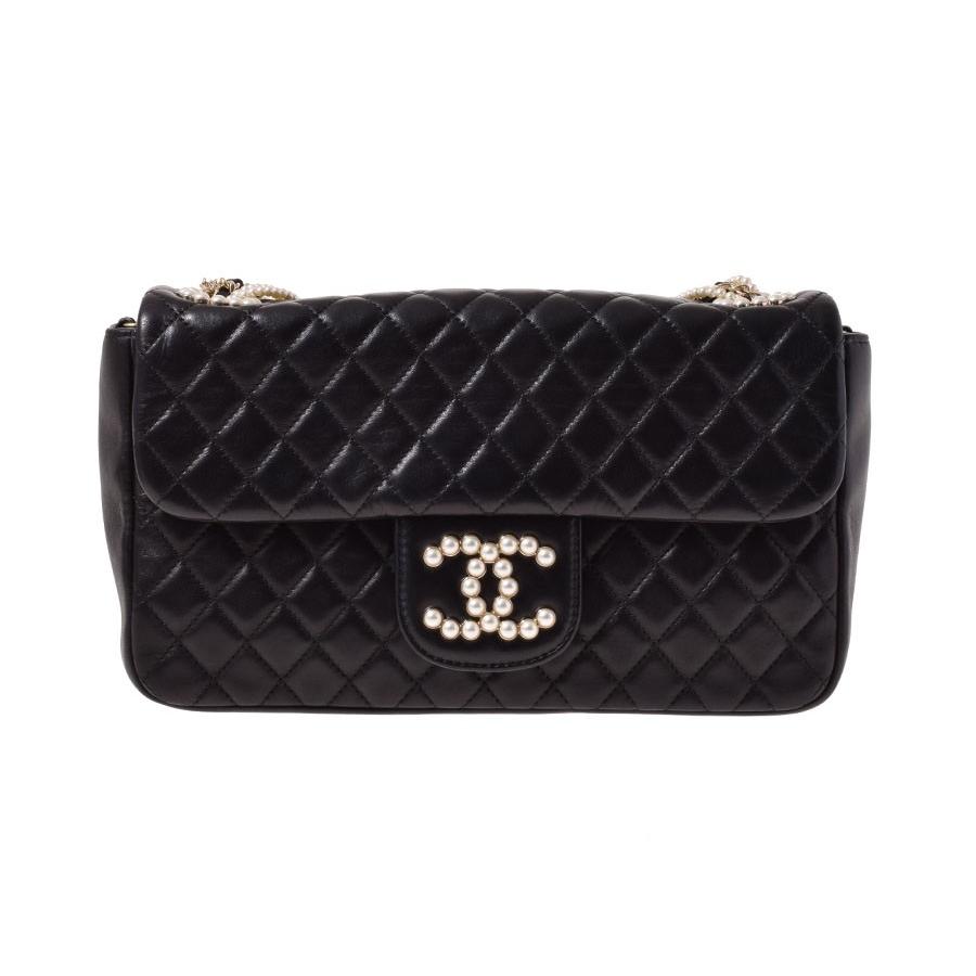 シャネル Chanel マトラッセ チェーンショルダー ウエストミンスター パールチェーン ラムスキン 黒 中古 Smartupworld Com