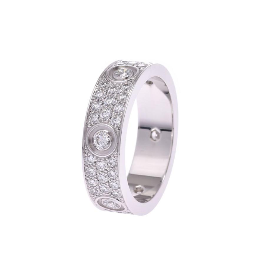 送料無料 Cartier カルティエ ラブリング パヴェダイヤ オーダー品 62 Aランク 指輪 現品 K18wg 21 5号 ユニセックス 銀蔵 リング