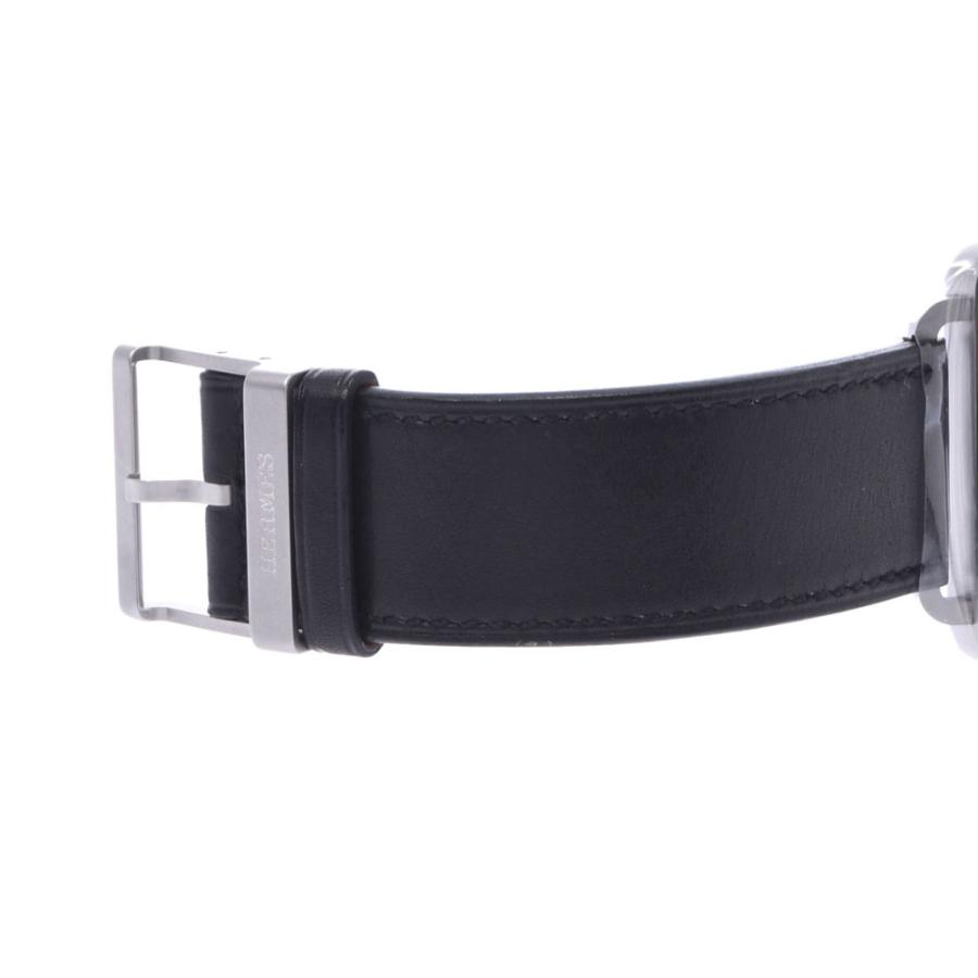HERMES エルメス カレアッシュ 裏スケ TI2.710 メンズ SS/革 腕時計 自動巻き 黒文字盤 新品 銀蔵