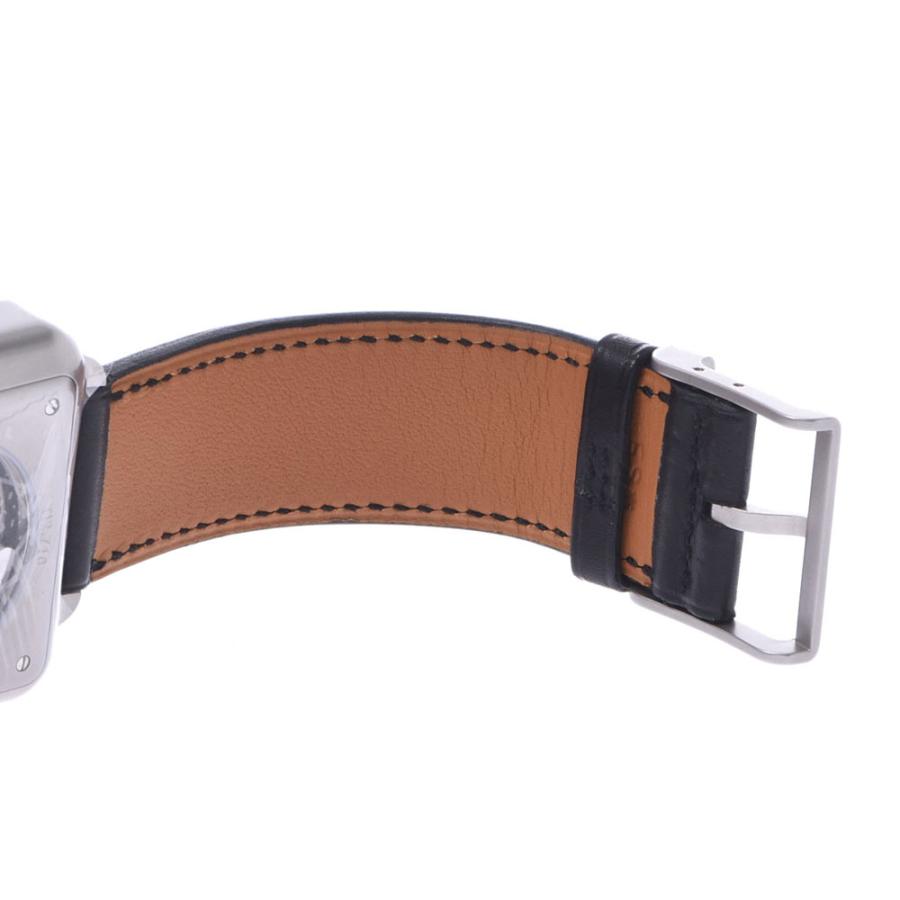 HERMES エルメス カレアッシュ 裏スケ TI2.710 メンズ SS/革 腕時計 自動巻き 黒文字盤 新品 銀蔵