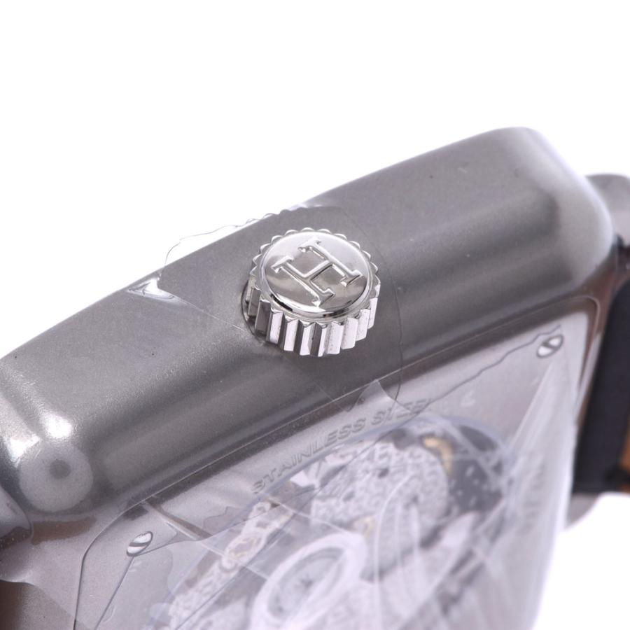 HERMES エルメス カレアッシュ 裏スケ TI2.710 メンズ SS/革 腕時計 自動巻き 黒文字盤 新品 銀蔵