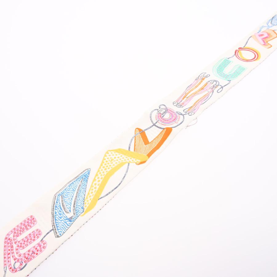HERMES エルメス ツイリー CHEVALOSCOPE POINTILLE ホワイト/ブルー 