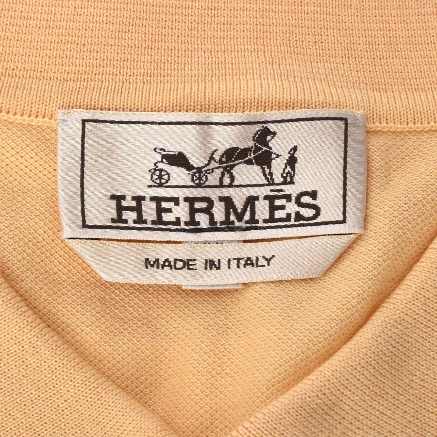 HERMES エルメス ポロシャツ サドルステッチ 半袖 サイズXXL 黄色 
