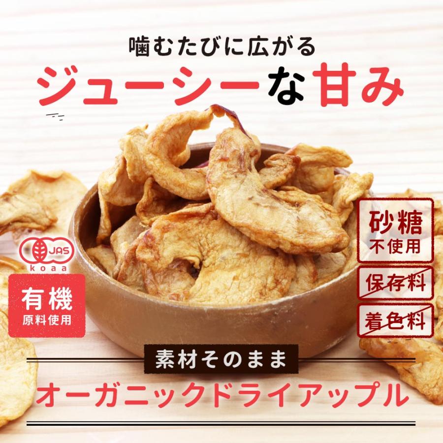 ドライアップル りんご 砂糖不使用 無添加 140g 有機JAS認証 フルーツ