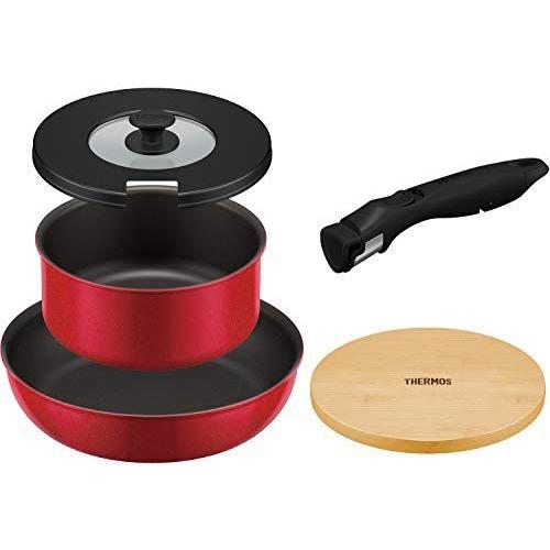 直売取扱店 サーモス デュラブルシリーズ 取っ手のとれるフライパン5点セットaa レッド Ih対応 Ksa 5a R 人気の定番 Yowerikmuseveni Com