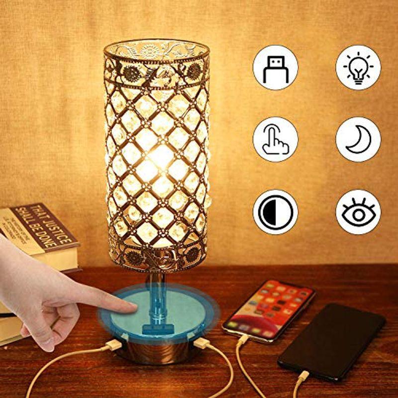 海外輸入 間接照明 クリスタルテーブルランプ タッチセンサー式 調光できusb充電ポート付き ナイトライト ベッドサイドライトled電球付き おしゃれ 安いそれに目立つ Moinmoin Socialmedia De