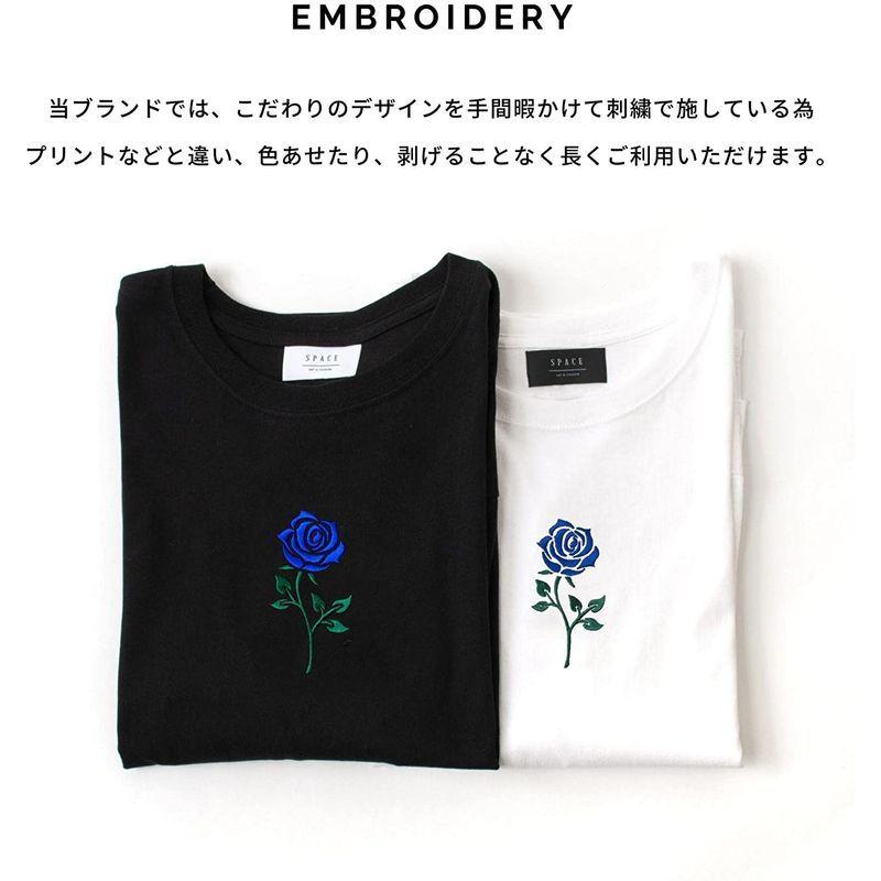 正規激安 スペース 薔薇 青薔薇ブラック レディース メンズ デザイン ユニセックス 男女兼用 長袖tシャツ ロングtシャツ ビックシルエット 刺繍 その他ワイシャツ Binghamtonhots Com